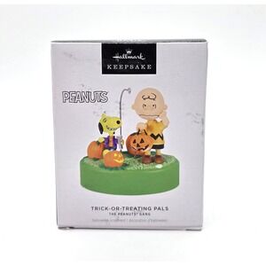 2024 Hallmark  Peanuts‎ Trick Treating Pals Keepsake Ornament Light Sound NEW
